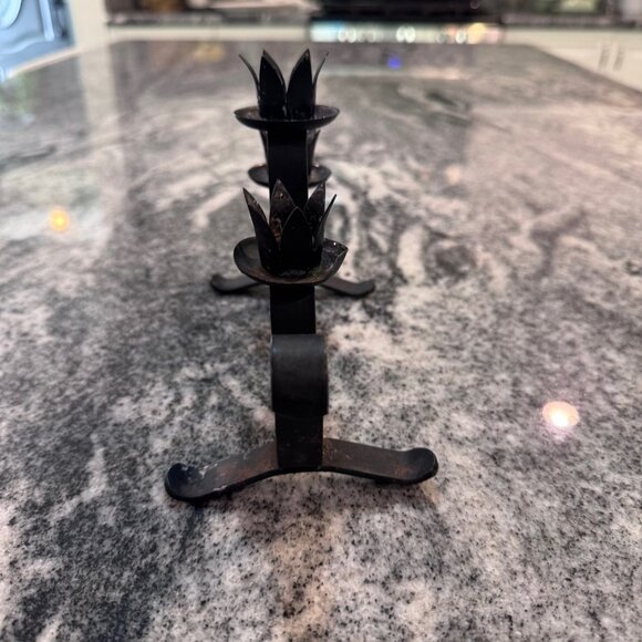 Art Deco Holt Howard  Undulating Candelabra Wrought Iron Wavy French - Picture 8 of 10